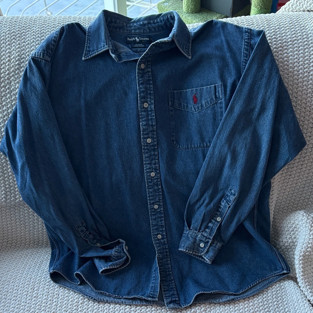 Ralph Lauren Men's Dark Blue Denim Shirt